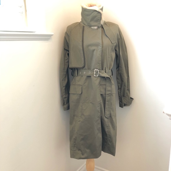 Brand New Women’s Rebecca Minkoff Army Green Trench, XS - Picture 2 of 11
